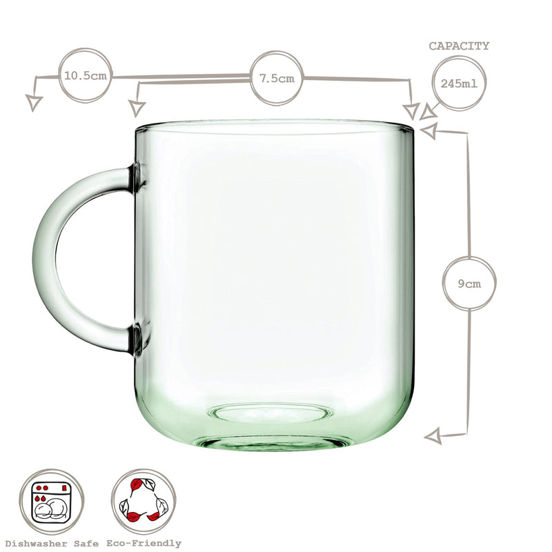 245ml Aware Iconic Recycled Glass Mug - By Pasabahce