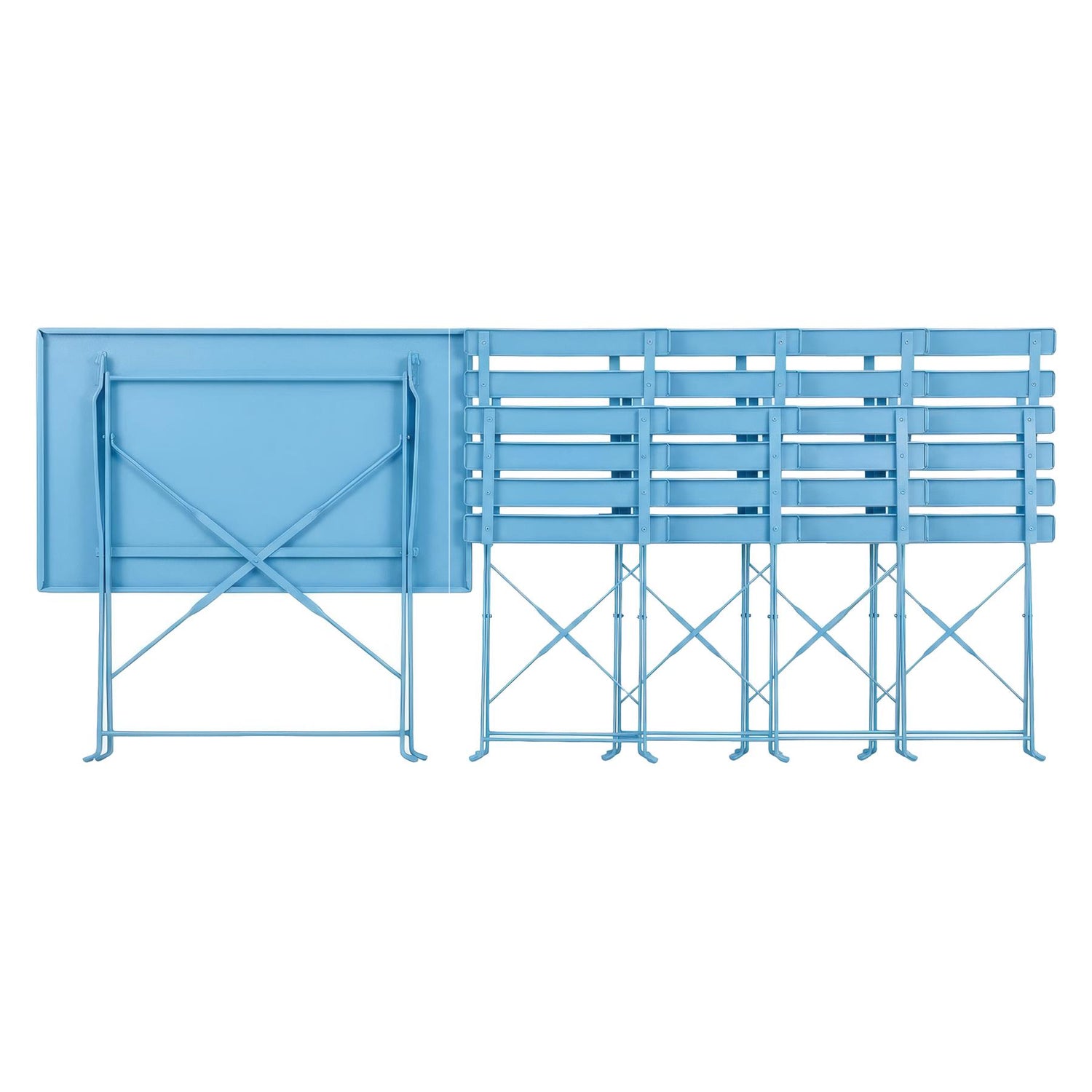 5 Piece Sussex Folding Patio Bistro Set - Blue