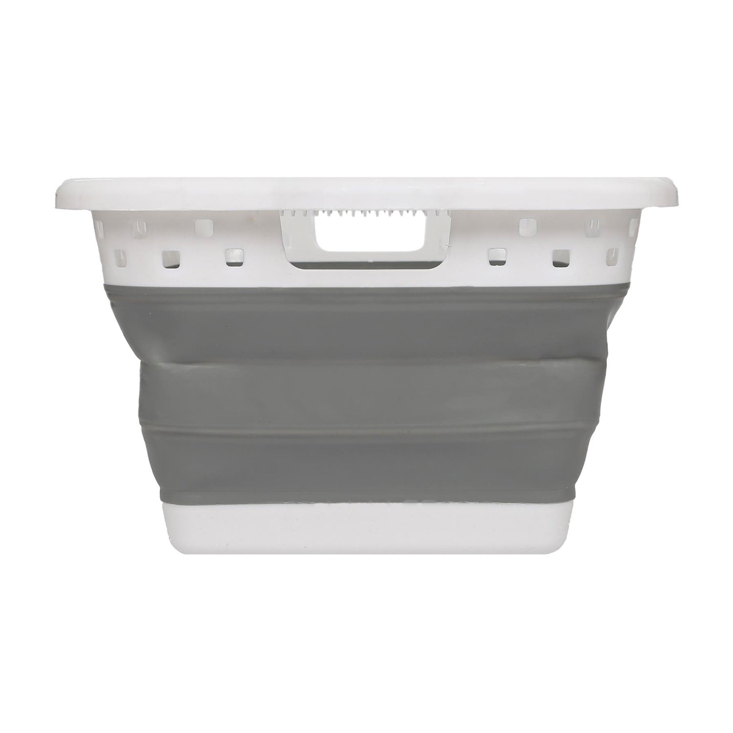 42L Collapsible Laundry Basket - White/Grey