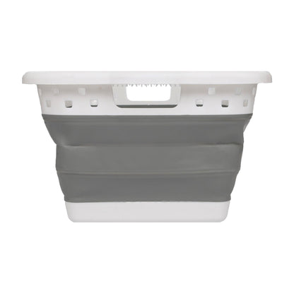 42L Collapsible Laundry Basket - White/Grey
