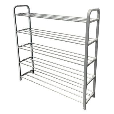 5-Tier Metal Shoe Rack - Silver - By Ashley