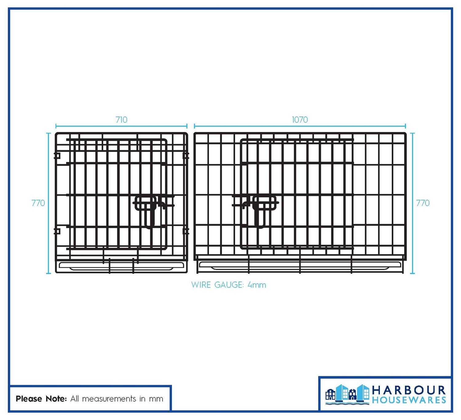 2 Door Metal Dog Crate with Removable Tray - Extra-Large