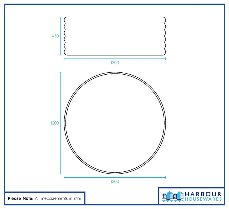 Round Raised Garden Bed - 120cm x 45cm - By Harbour Housewares