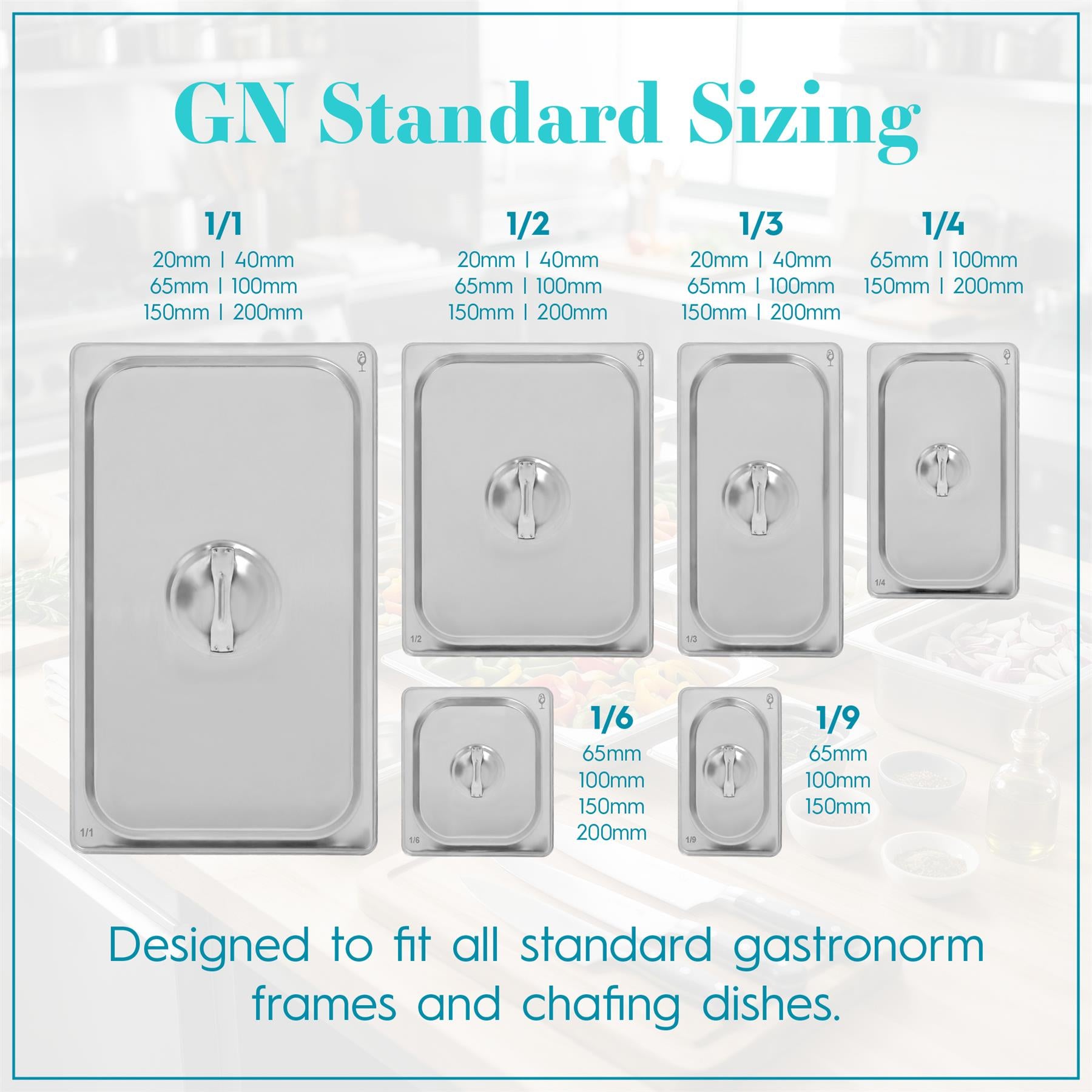 Stainless Steel Gastronorm Container Lid - 1/4