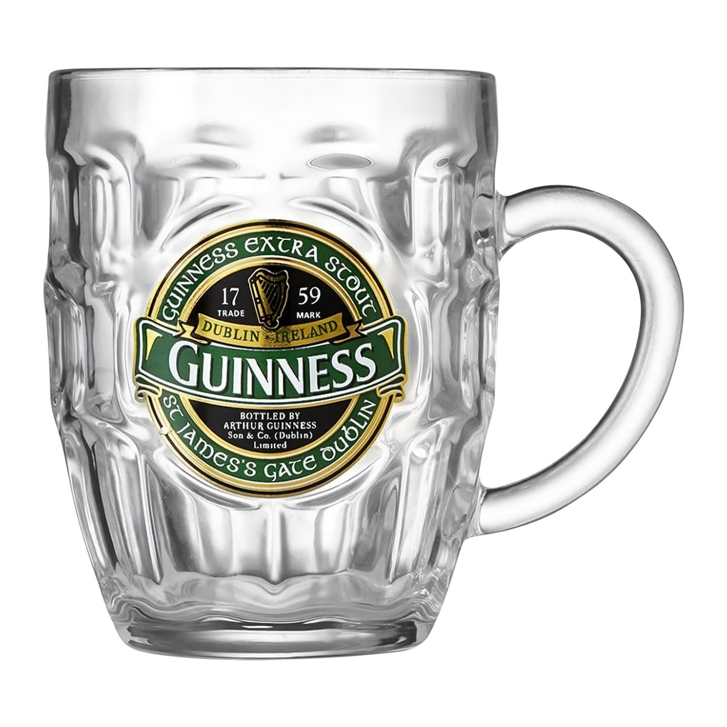 Guinness Ireland Glass Tankard with Badge