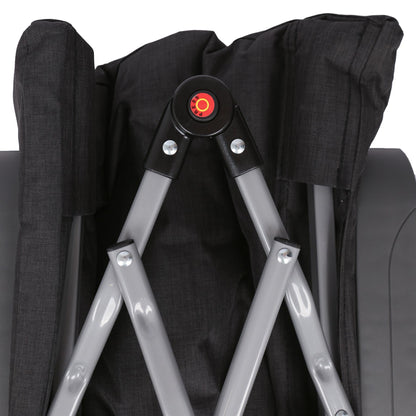 High Back Padded Reclining Camping Chair - Black