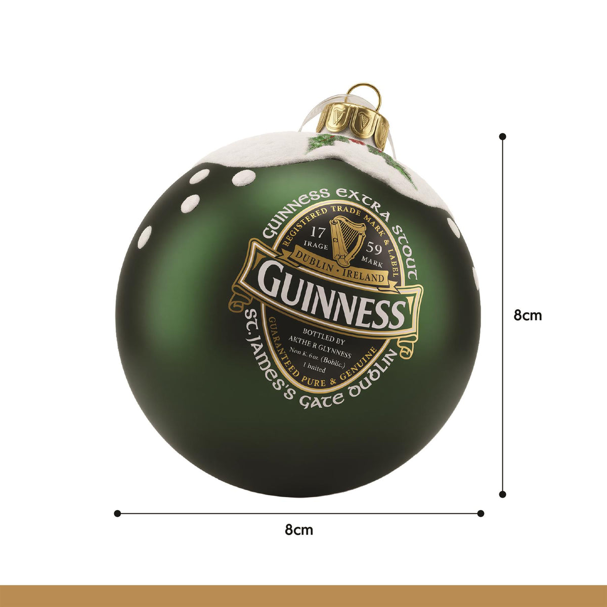 Guinness Ireland Christmas Bauble - 8cm - Green