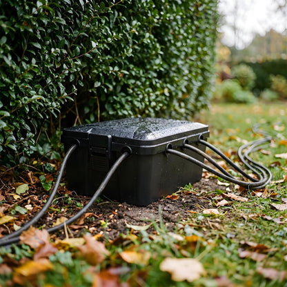 Weatherproof Outdoor Electrical Box - Large - Black