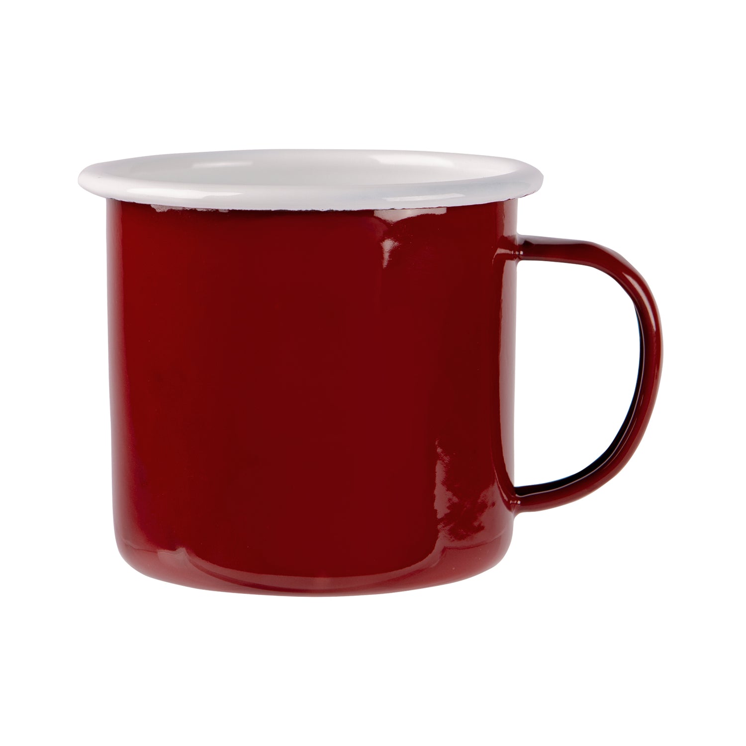 Coloured Enamel Mug - 375ml - Red