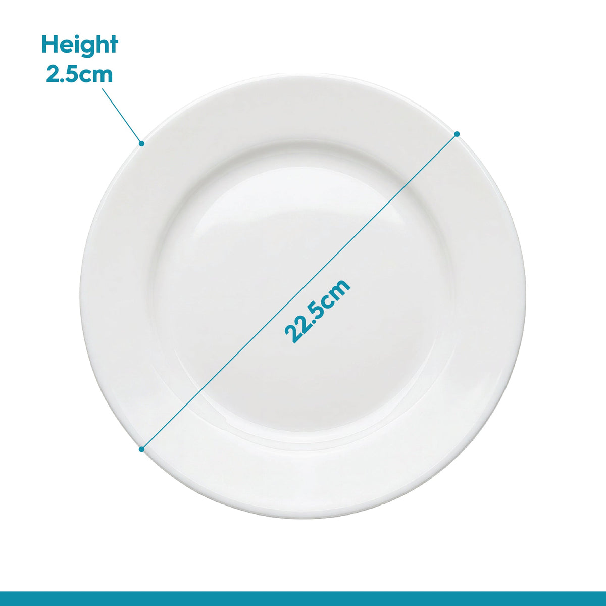 Round Opalware Buffet Dinner Plate - 22.5cm - White