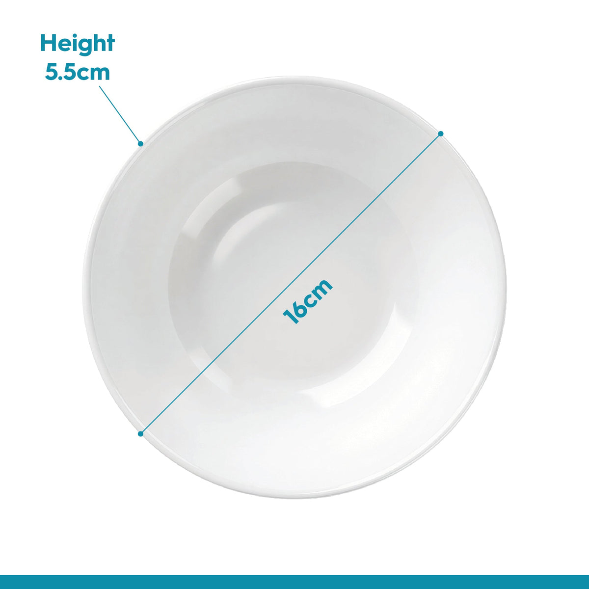 Round Opalware Cereal Bowl - 16cm - White