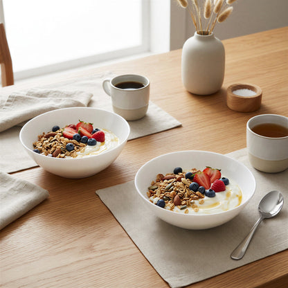 Round Opalware Cereal Bowl - 16cm - White
