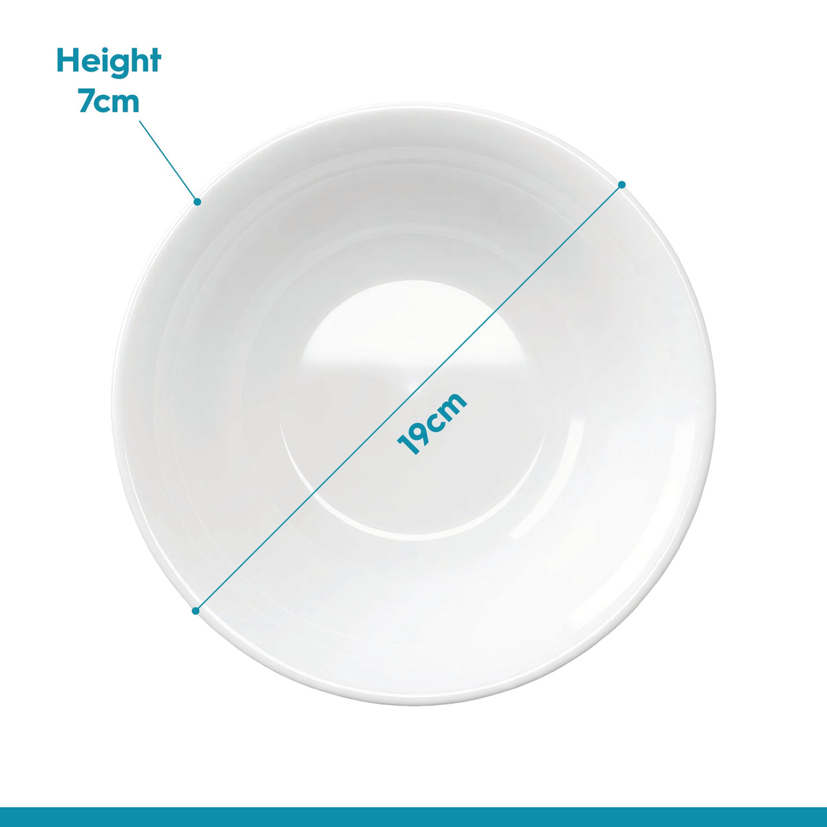 Round Opalware Salad Bowl - 19cm - White