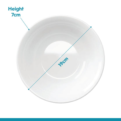 Round Opalware Salad Bowl - 19cm - White