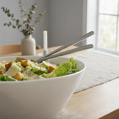Round Opalware Salad Bowl - 19cm - White