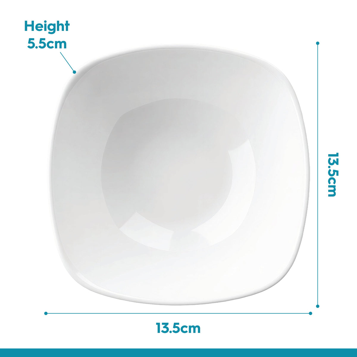 Square Opalware Snack Bowl - 13.5cm - White