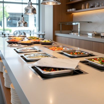 Marble Gastronorm Lid - 1/2 - White