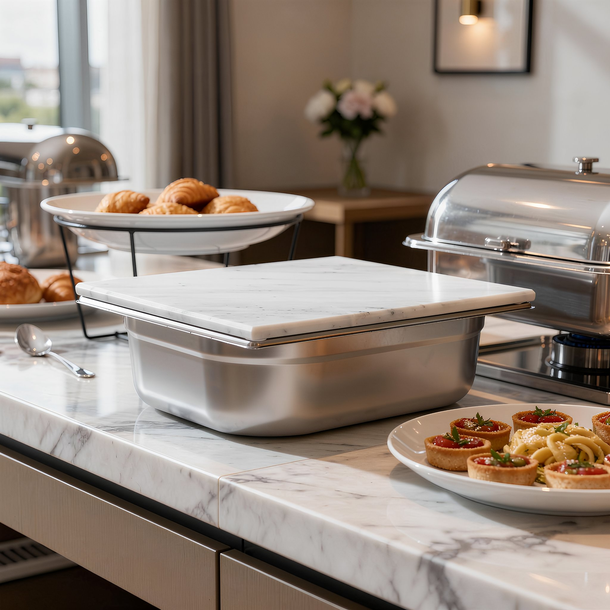 Marble Gastronorm Lid - 1/2 - White