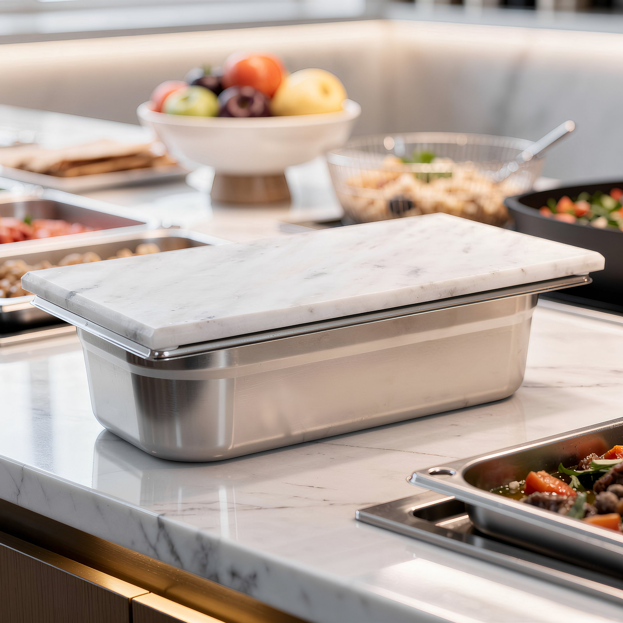 Marble Gastronorm Lid - 1/3 - White