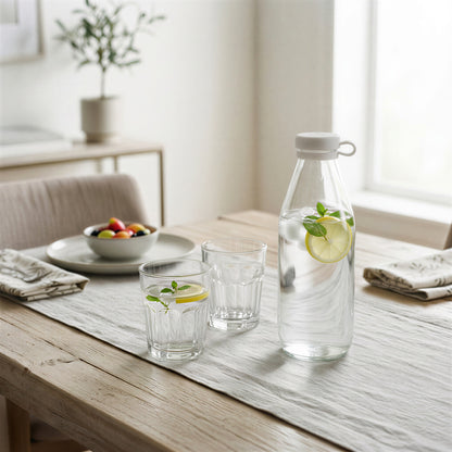 1L Glass Water Bottle with Silicone Lid