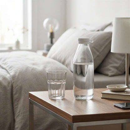 1L Glass Water Bottle with Silicone Lid