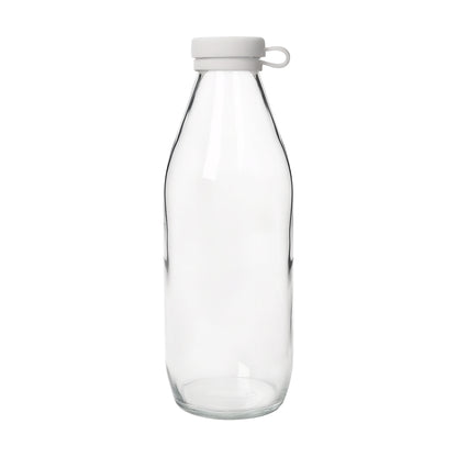 Glass Milk Bottle with Silicone Lid - 1 Litre