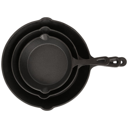 3 Piece Cast Iron Frying Pan Set - 6" | 8" | 10"