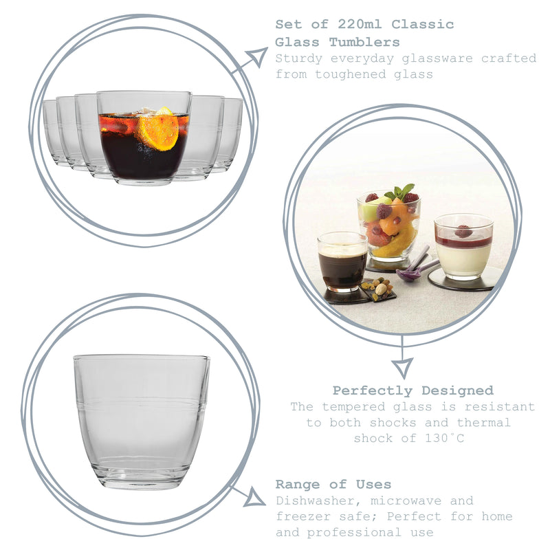 Duralex Gigone Glass Drinking Tumbler - 220ml