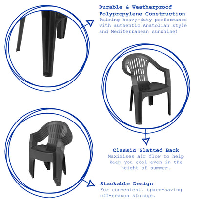 Milas Garden Dining Chair - Anthracite