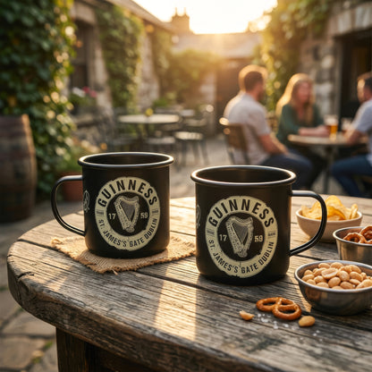 250ml Label Enamel Mug - Black