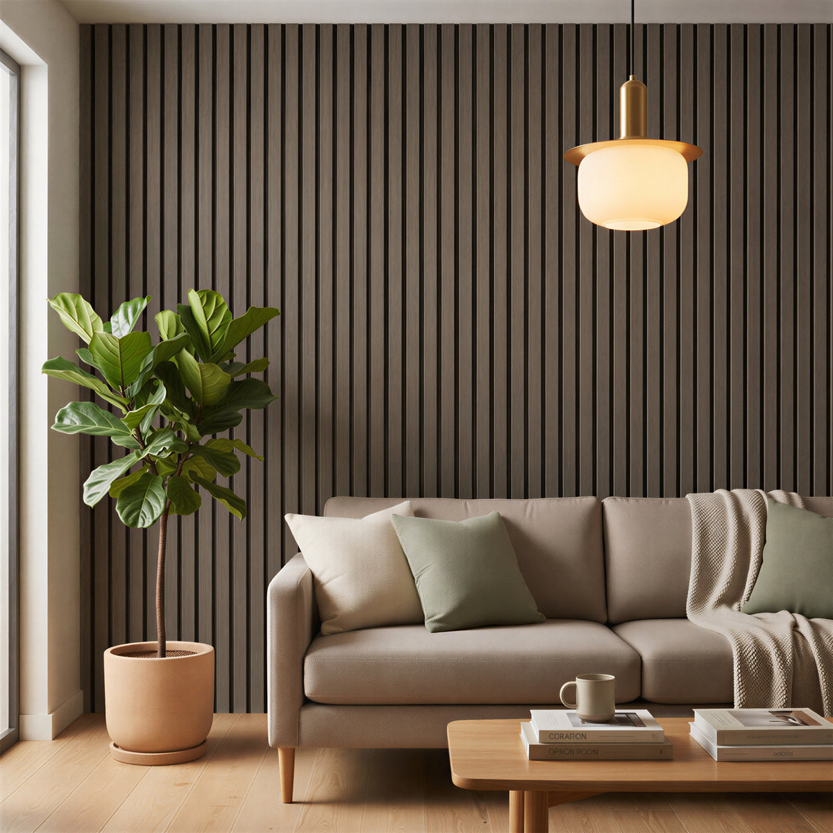 Wooden Acoustic Wall Panel - 120 x 60cm - Grey/Black