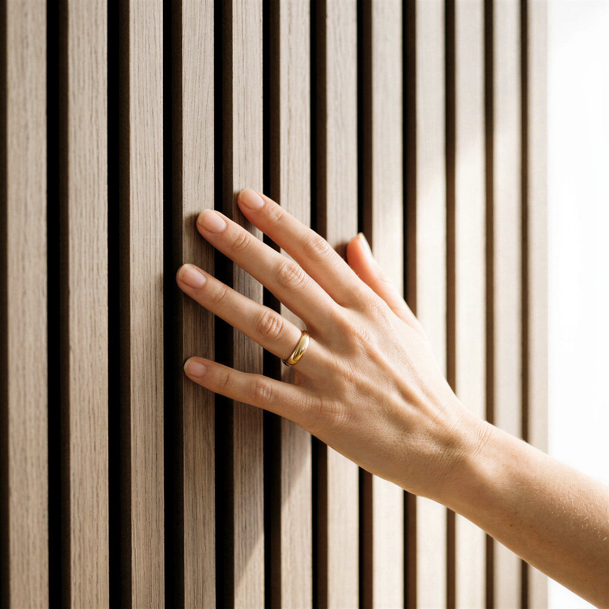 Wooden Acoustic Wall Panel - 120 x 60cm - Walnut/Black