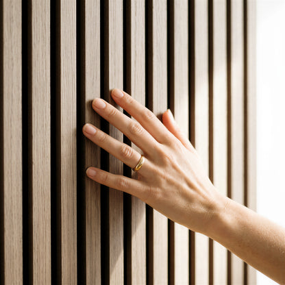Wooden Acoustic Wall Panel - 120 x 60cm - Walnut/Black
