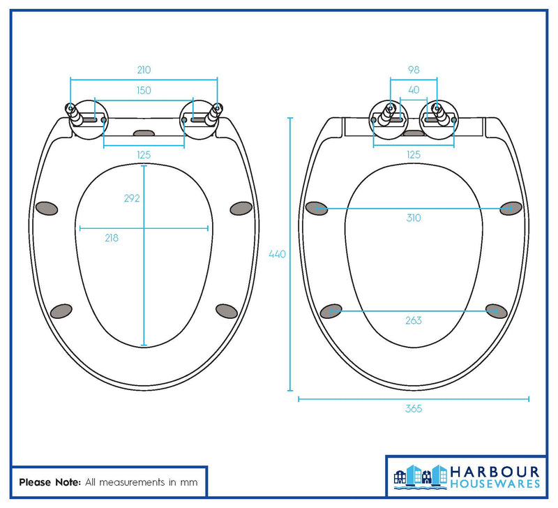 White Round Soft Close Toilet Seat - By Harbour Housewares