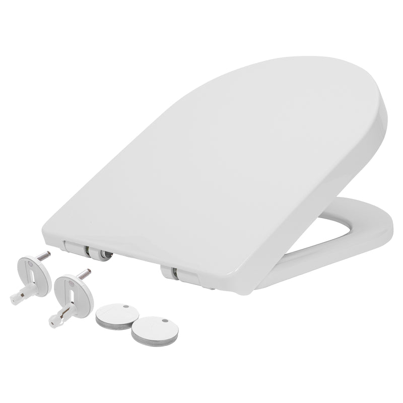 White Square Soft Close Toilet Seat - By Harbour Housewares