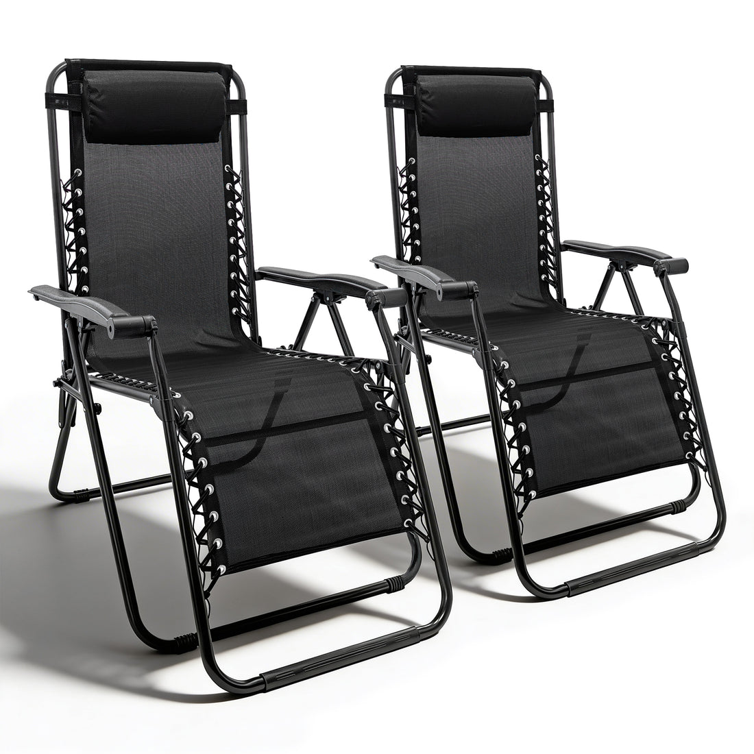 Harbour Housewares 2 Piece Zero Gravity Chair Set - Black