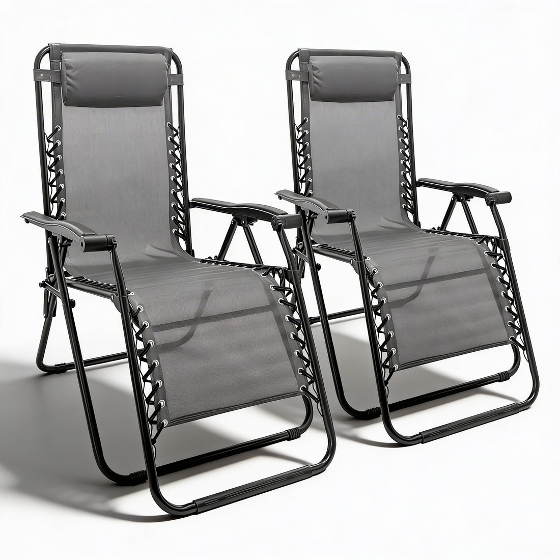 Harbour Housewares 2 Piece Zero Gravity Chair Set - Grey