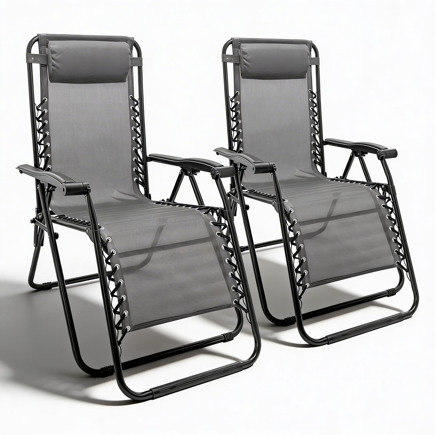 Harbour Housewares 2 Piece Zero Gravity Chair Set - Grey