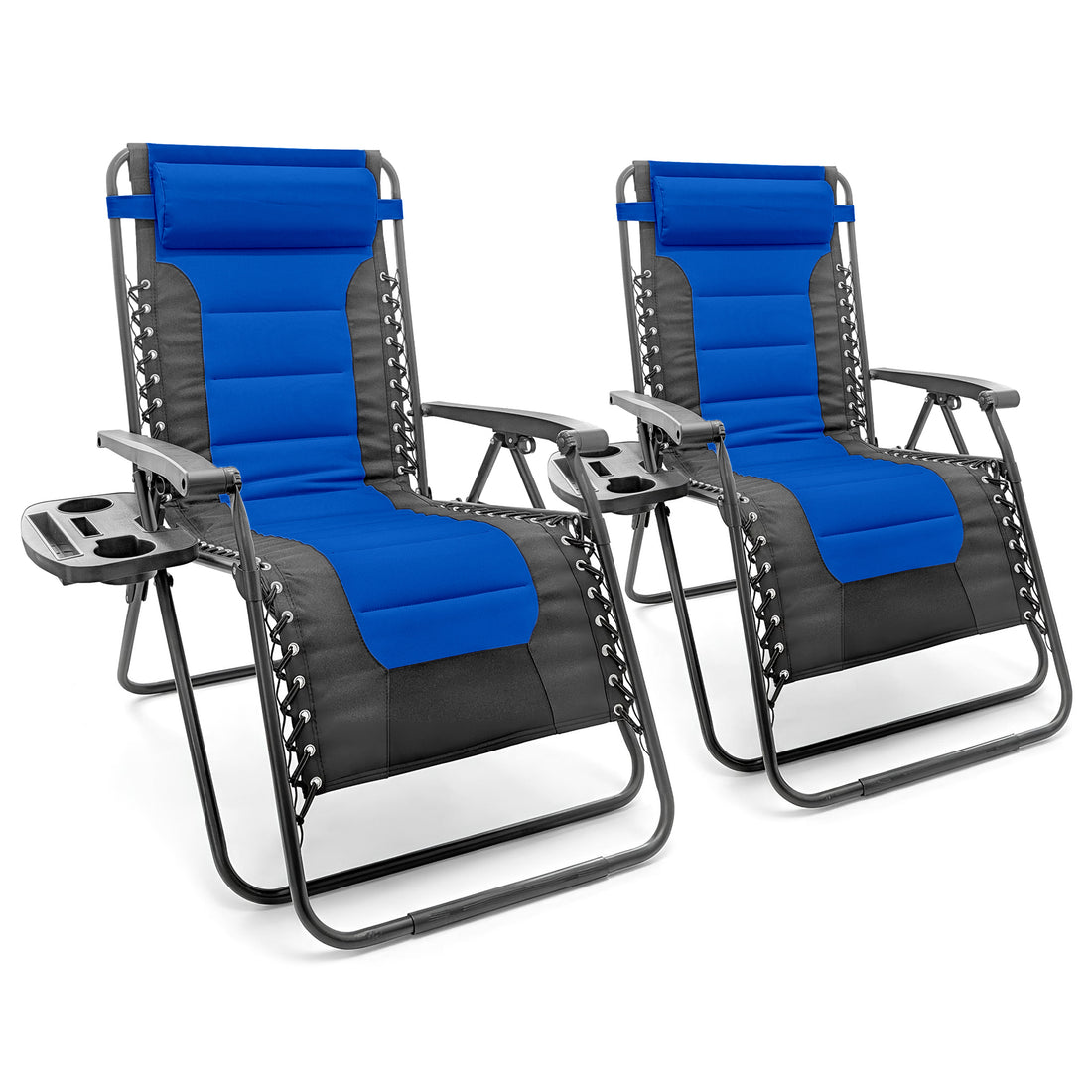 2 Piece Padded Zero Gravity Chair Set - Navy