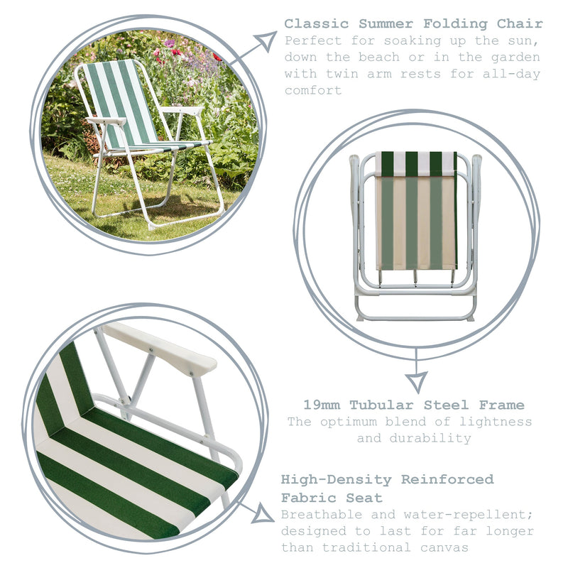 Folding Metal Beach Chair - By Harbour Housewares