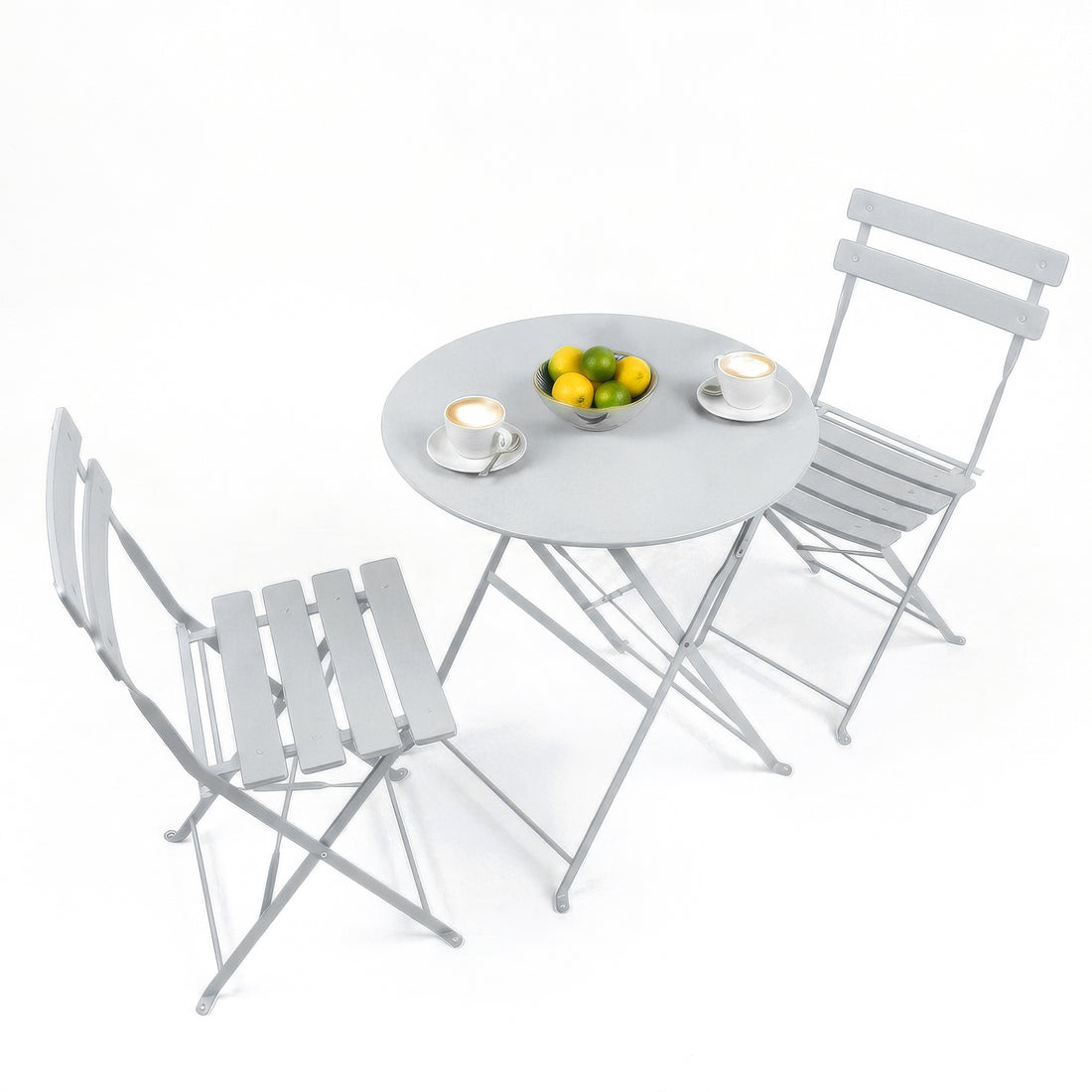 Harbour Housewares 3 Piece Sussex Bistro Set - Round - White