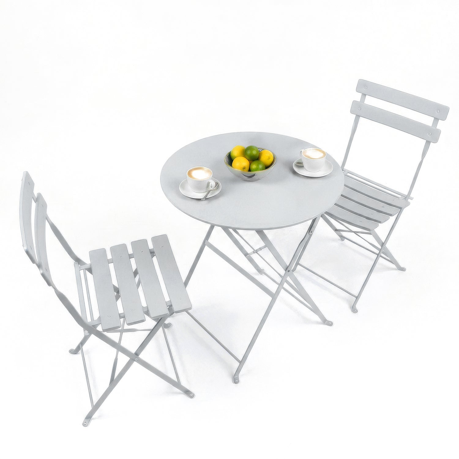 Harbour Housewares 3 Piece Sussex Bistro Set - Round - White