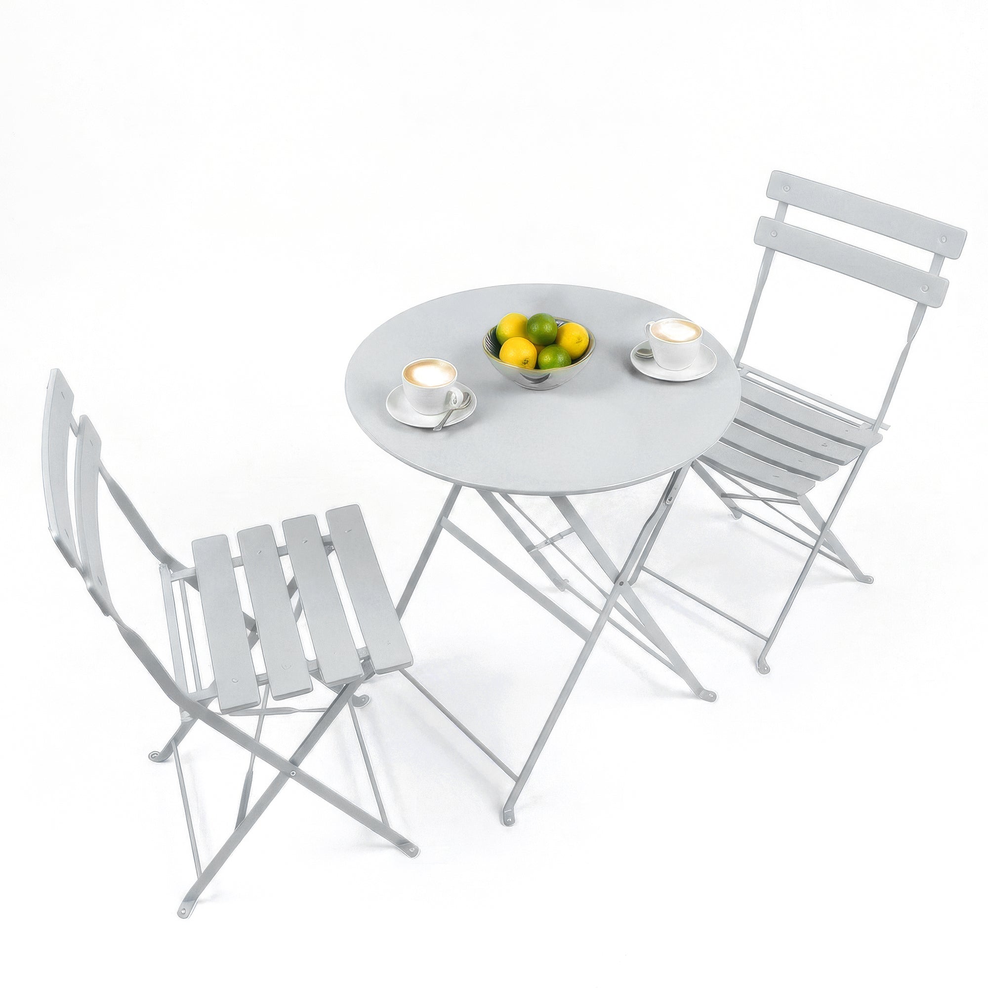 Harbour Housewares 3 Piece Sussex Bistro Set - Round - White