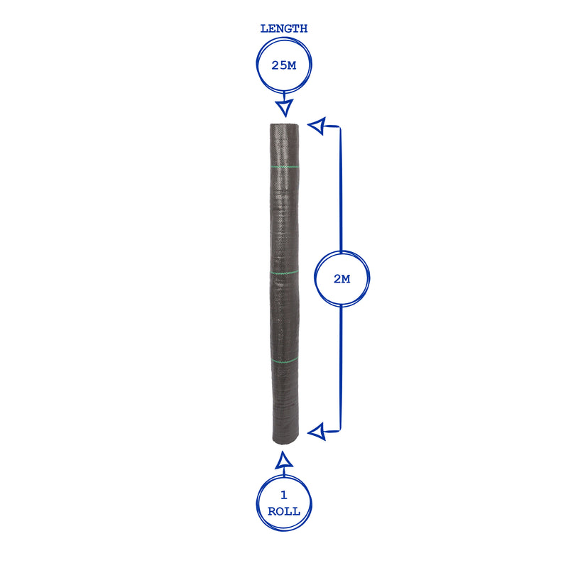 2m x 25m 110gsm Weed Control Membrane - By Harbour Housewares