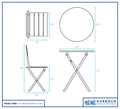 2 Seater Sussex Bistro Set - Round - White