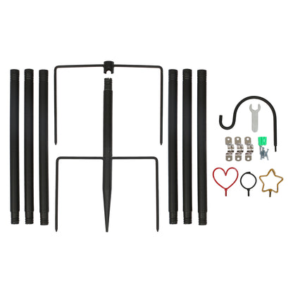 Outdoor Iron Festoon Pole - 0.6-2.5M - Black