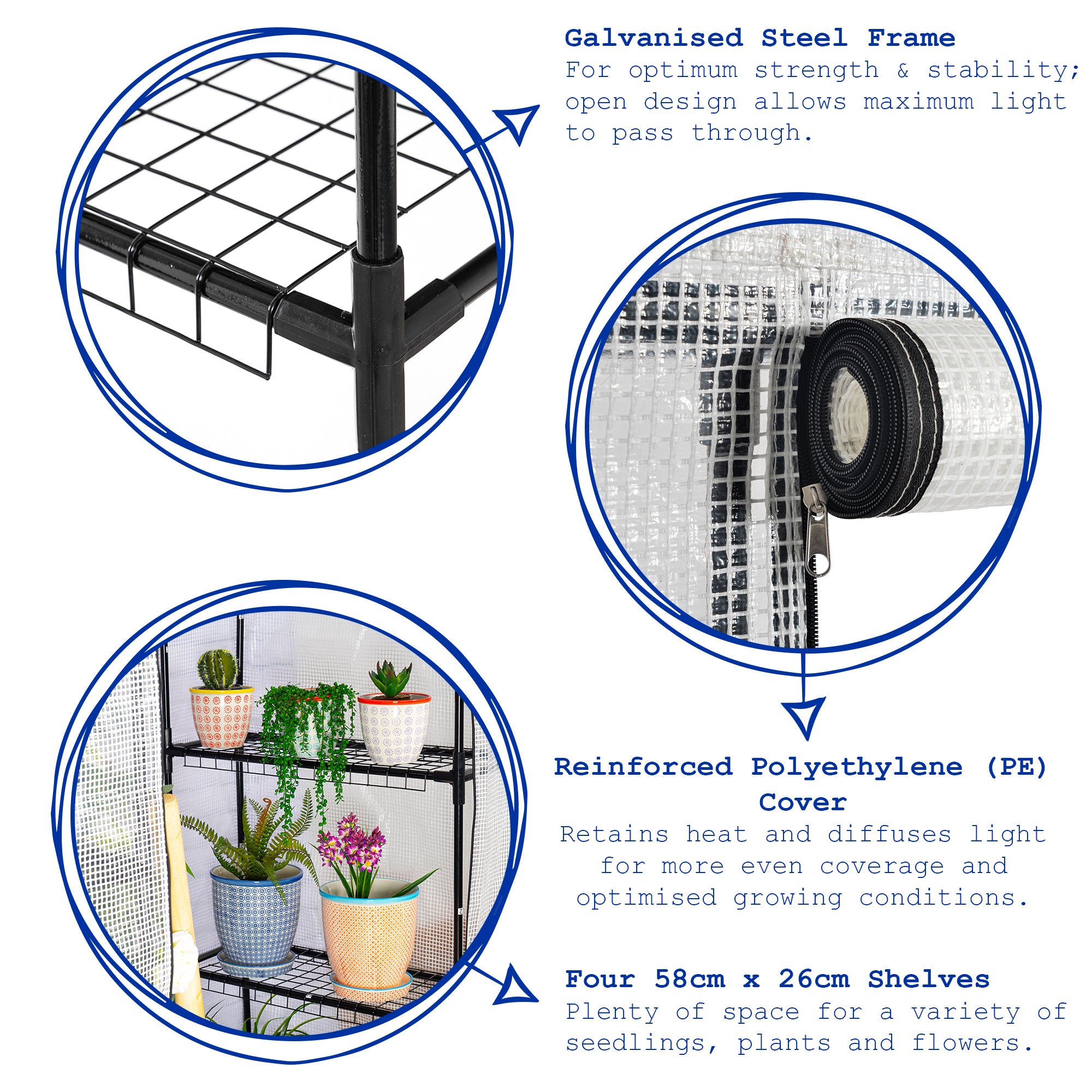 Harbour Housewares Harbour Housewares 3 Tier Multi Shelf Greenhouse - White