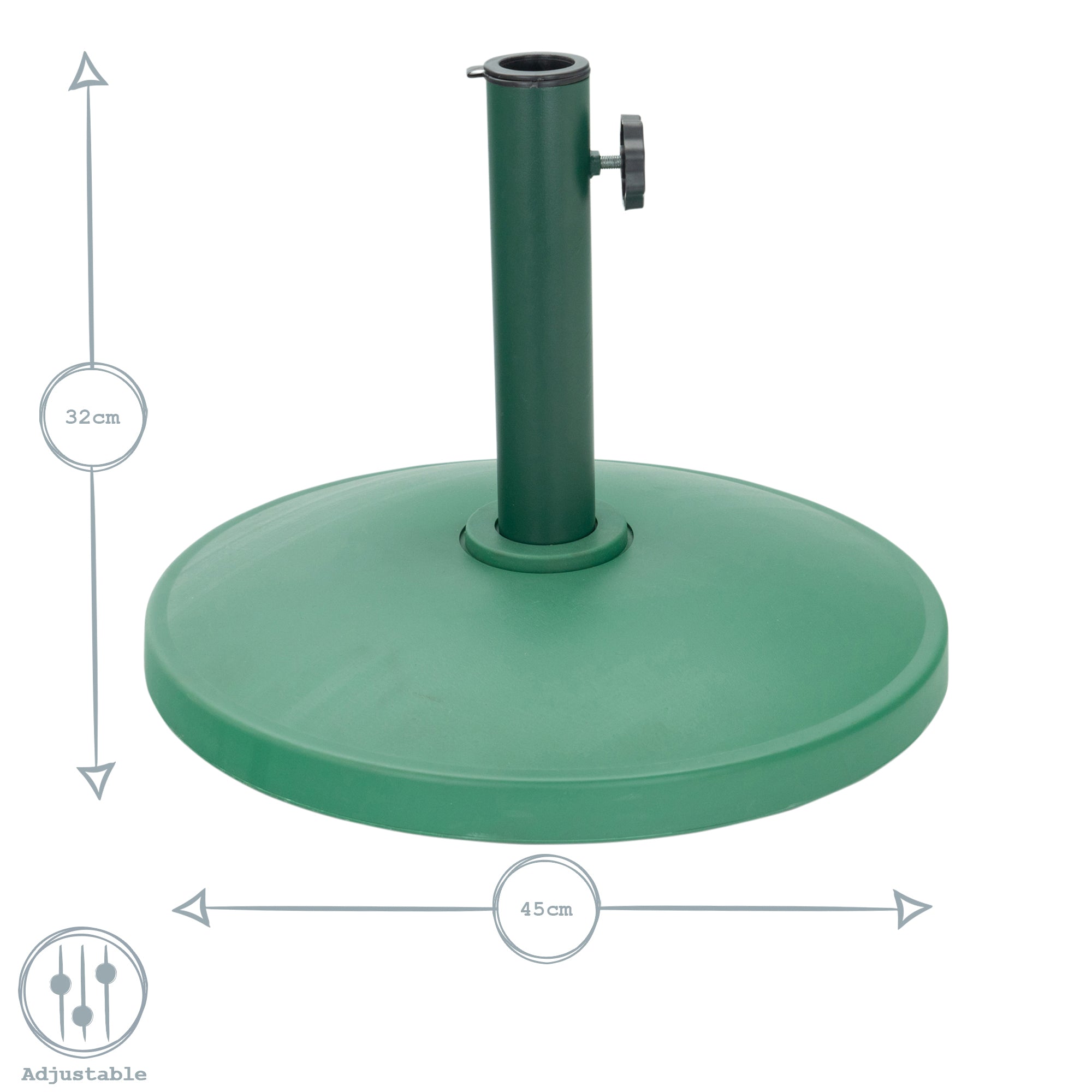Harbour Housewares Garden Parasol Base - Concrete Filled