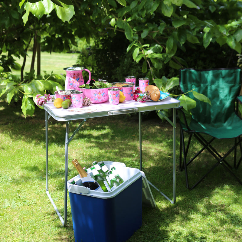 80cm x 60cm Folding Metal Camping Table - By Harbour Housewares