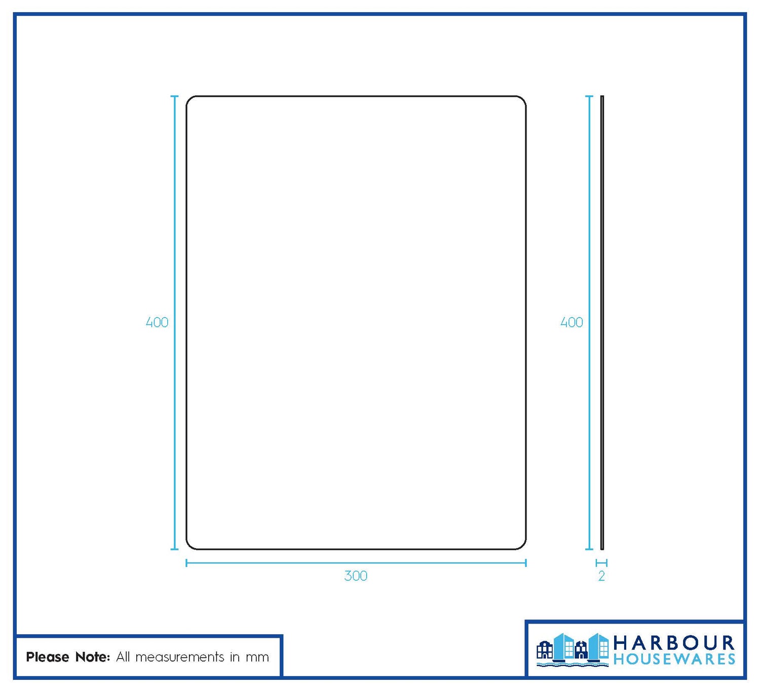 Self Adhesive Glass Wall Mirror - 30 x 40cm